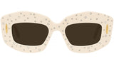 Anagram White Rectangular Sunglasses