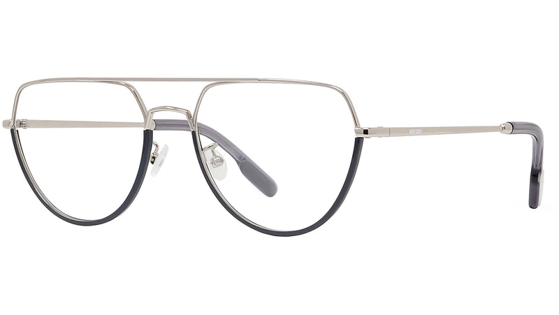 K Logo Silver Geometric Eyeglasses