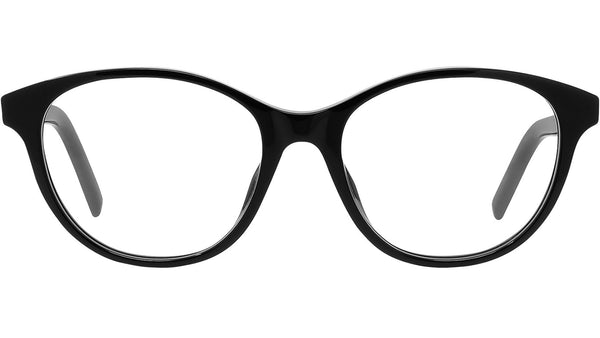 K Logo Black Oval Eyeglasses