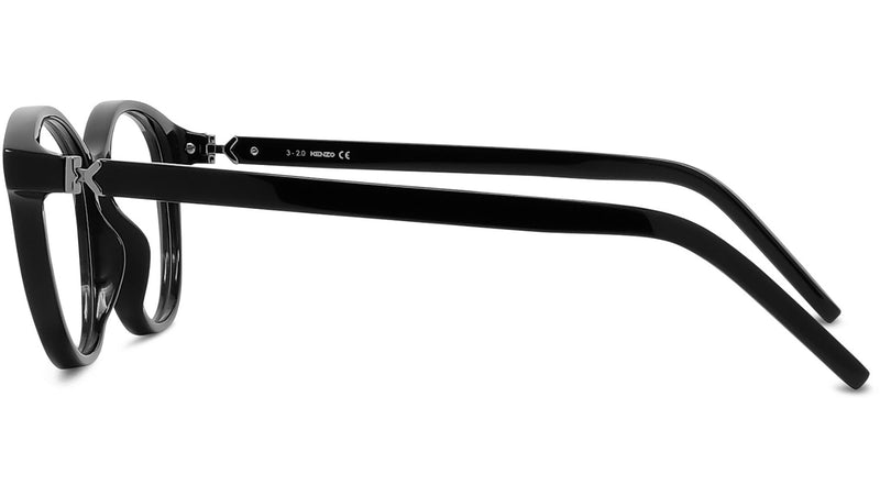 K Logo Black Oval Eyeglasses