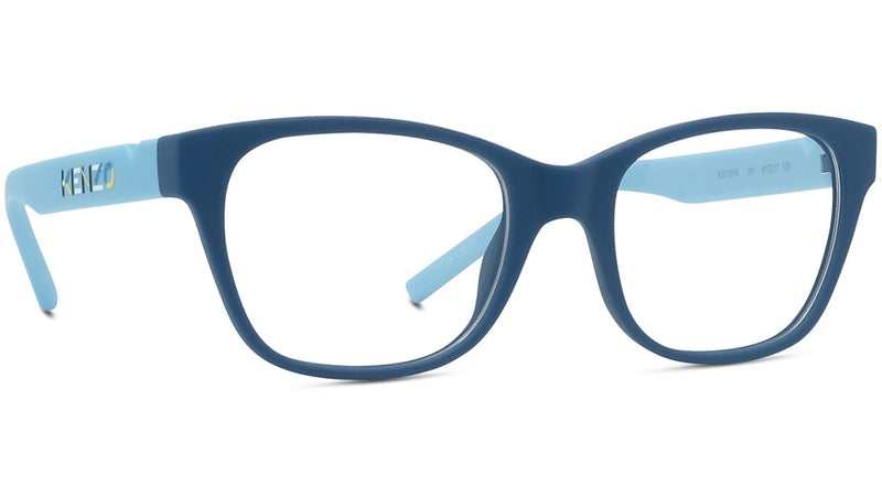 Kenzo Logo Blue Rectangular Eyeglasses