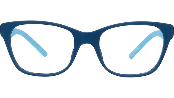 Kenzo Logo Blue Rectangular Eyeglasses