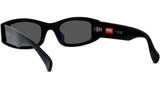 Boke Flower Black Rectangular Sunglasses