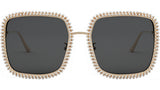 MissDior S2U White Square Sunglasses