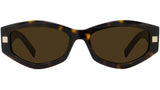 GV Day Dark Havana Geometric Sunglasses