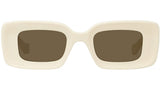 Anagram White Rectangular Sunglasses