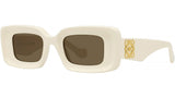 Anagram White Rectangular Sunglasses