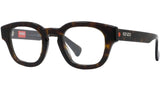 1970 Havana Geometric Eyeglasses