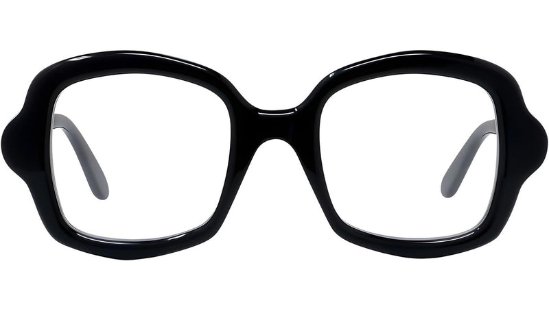 Curvy Black Geometric Eyeglasses