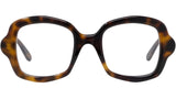 Curvy Havana Geometric Eyeglasses