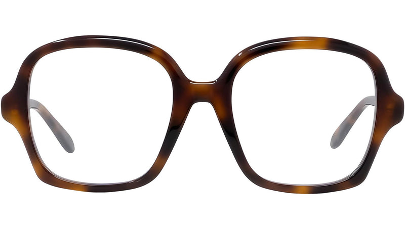 Slim Havana Geometric Eyeglasses