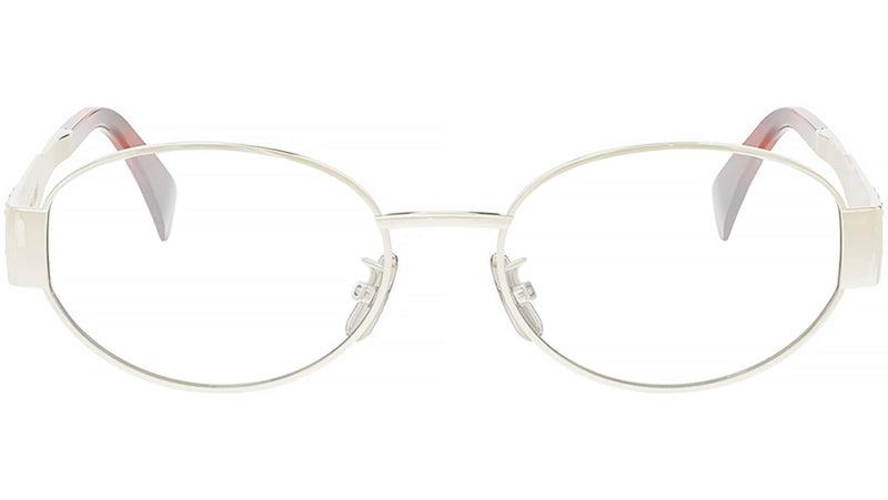 Metal Triomphe Light Gold Oval Eyeglasses