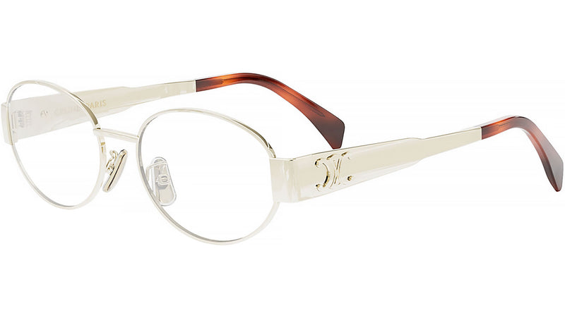 Metal Triomphe Light Gold Oval Eyeglasses