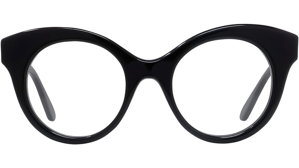 Curvy Black Round Eyeglasses