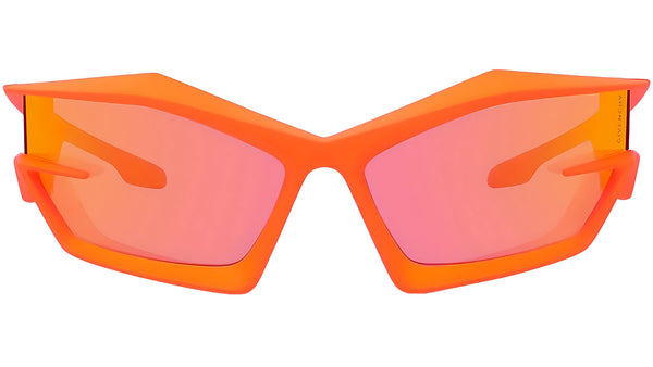 Giv Cut Orange Geometric Sunglasses