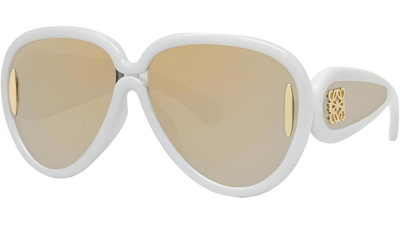 Wave Mask White Pilot Sunglasses