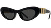 Slim Black Oval Sunglasses