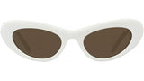 Slim White Oval Sunglasses