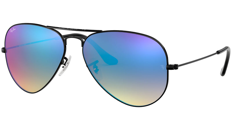 Aviator Flash Lenses Gradient RB3025 002/4O Black Blue